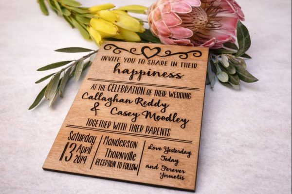 Wooden Wedding Invitations