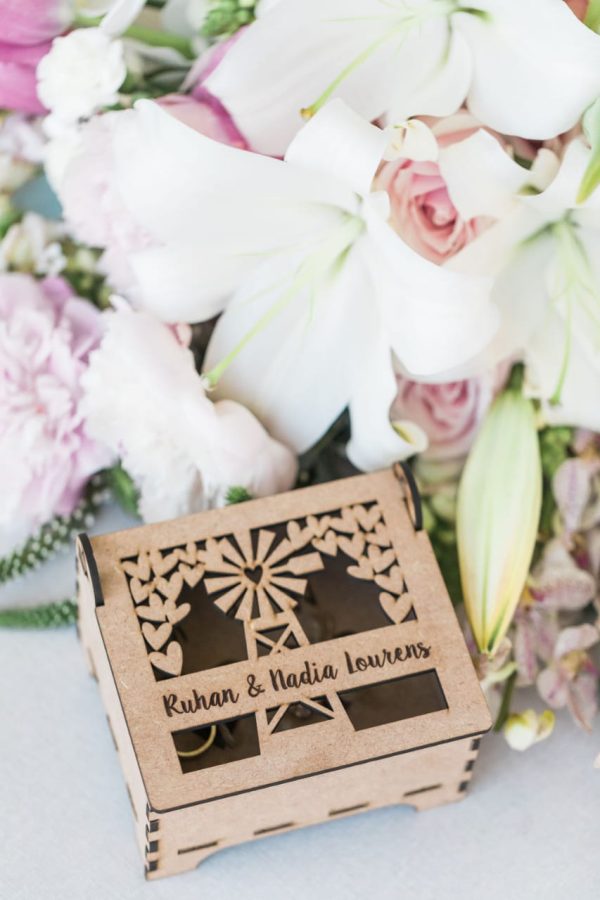 Engraved Wooden Ring Box