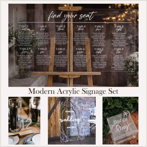 Modern Acrylic Signage Set