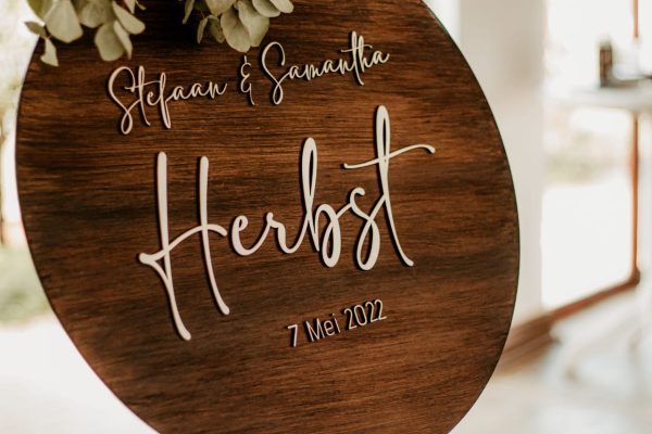 Round wooden Name Guestbook Board