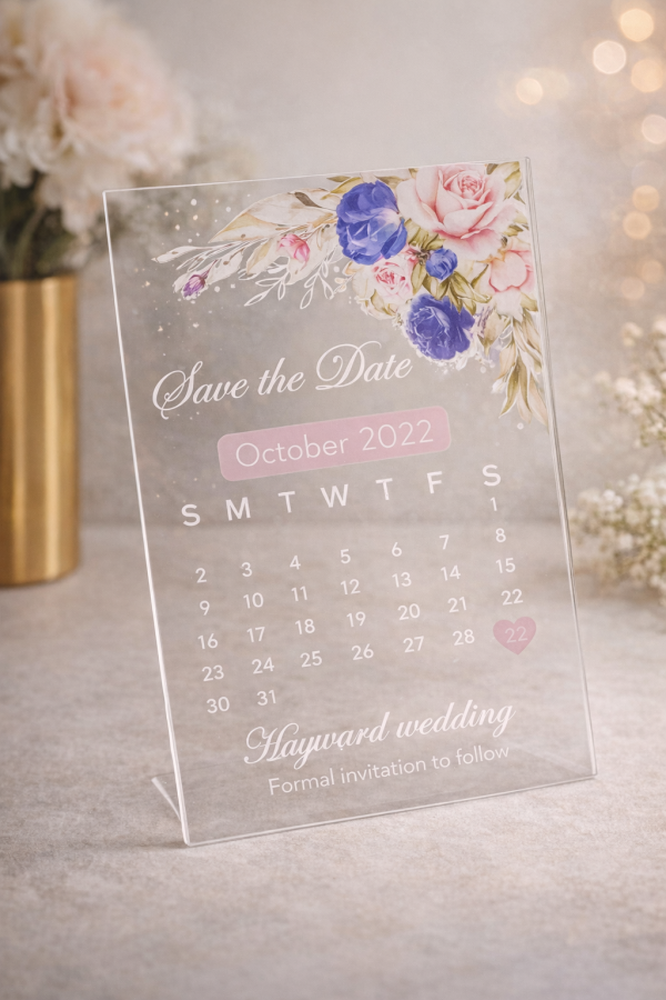 Printed Acrylic Save the Date | Invite
